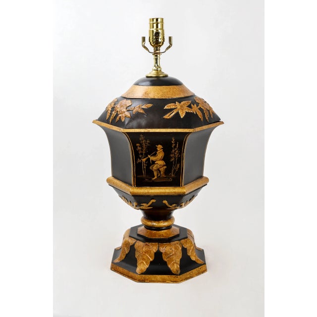 Vintage Trophy Lamp With Man Playing Trumpet in Black and Gold Color For Sale - Image 9 of 9