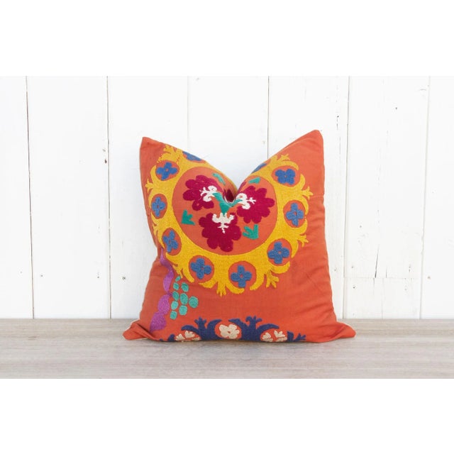 Gulnoor Vintage Suzani Square Pillow For Sale - Image 10 of 10