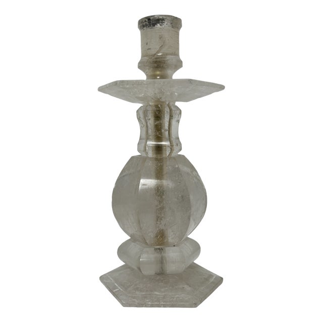 Cut Rock Crystal Candleholder For Sale