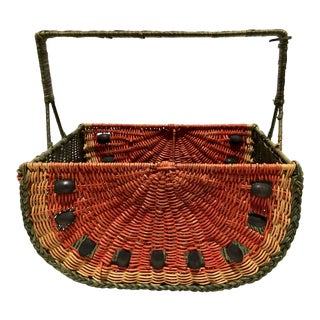 Wicker Watermelon Shaped Basket For Sale