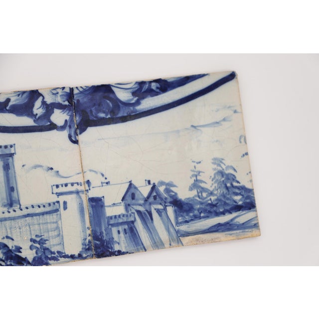 19th Century 19th Century Set of Four Tiles Depicting a Fortress, Portuguese Baroque For Sale - Image 5 of 10