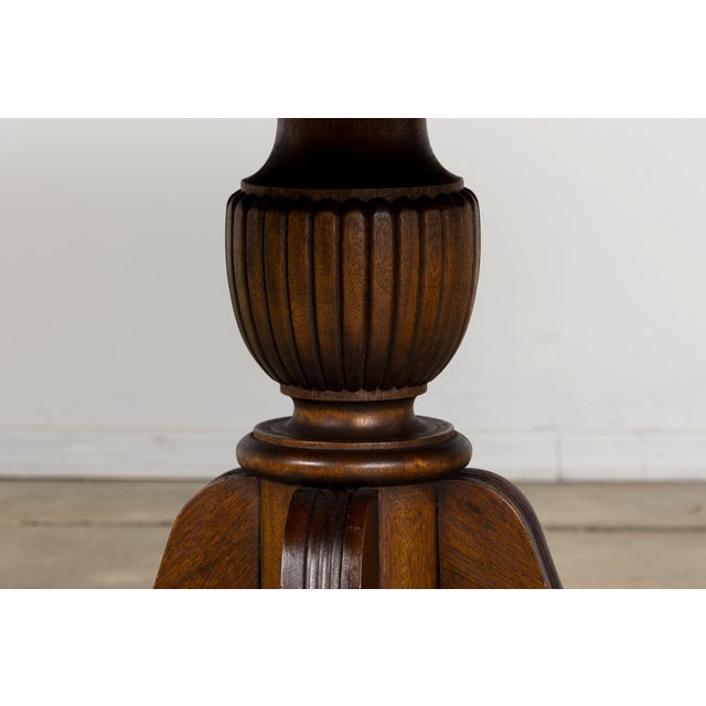 Brown Early 20th Century English Regency Revival Leather Top Center Table For Sale - Image 8 of 18