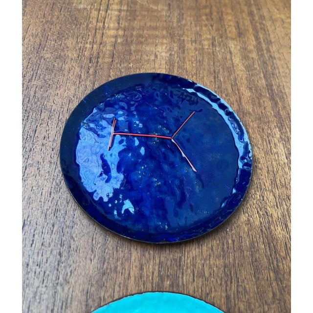 Red Mid-Century Metal Cocktail Coasters, 1960s, Set of 4 For Sale - Image 8 of 18