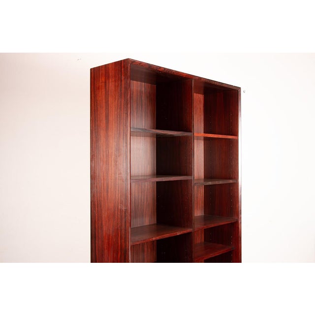 Large Danish Tall Bookcase in Rosewood by Erik Brouer for Brouers Mobelfabrik, 1960s For Sale - Image 9 of 12