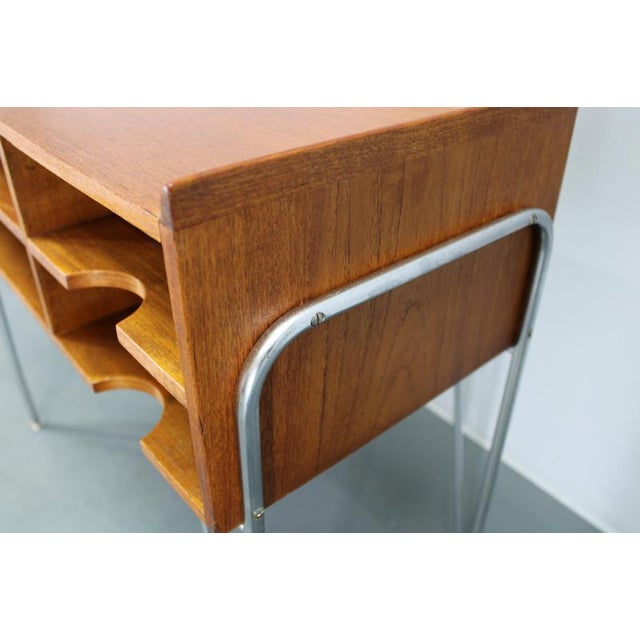 Danish Teak Shelf Cabinet with Chrome Plated Legs, 1960s For Sale - Image 14 of 16