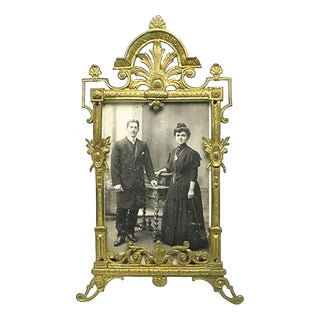 Antique Eclectic Frame with Glass, 1890s For Sale