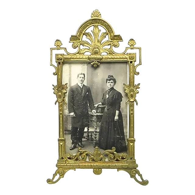 Antique Eclectic Frame with Glass, 1890s For Sale