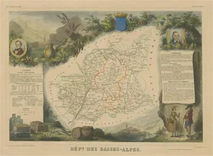 Antique Map of the Department of Basses-Alpes