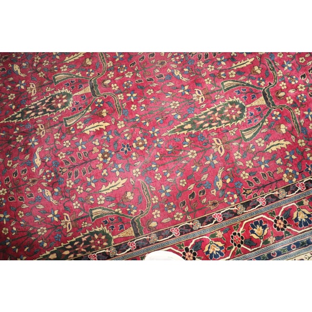 Vintage Indian Larestan Plum Rug rug no.10839 For Sale - Image 11 of 15