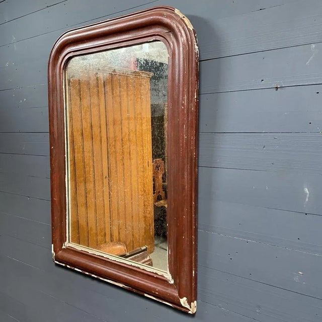 Glass Large Burgundy Red Biedermeier Mirror For Sale - Image 7 of 18