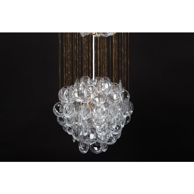 Delicate Gilt Brass Crystal Chandelier by Palwa, 1970s For Sale - Image 11 of 14