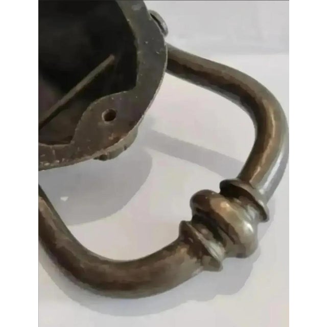 Large Vintage Bronze Leopard Head Door Knocker, Circa 1940 For Sale In Atlanta - Image 6 of 11