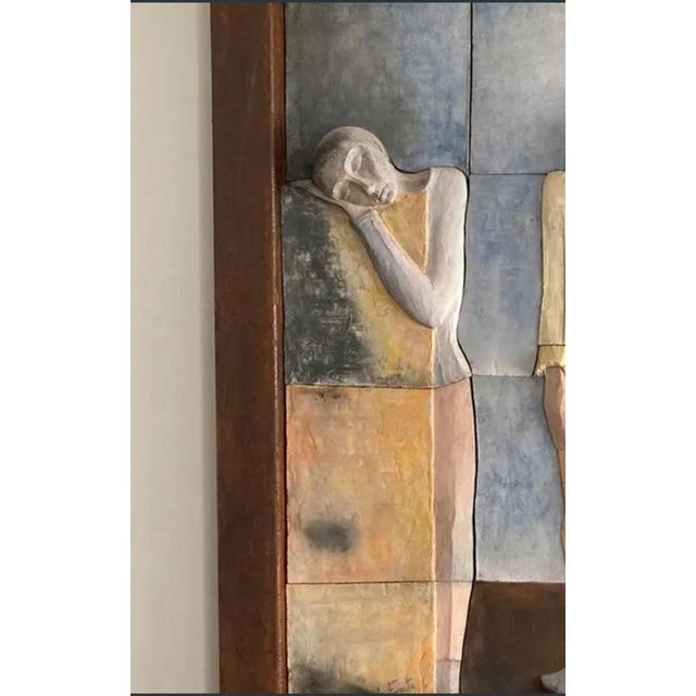 2000 - 2009 Ceramic 12-Panel Relief Wall Mural Framed in Wrou, Verdú, Spain, 2000 For Sale - Image 5 of 6