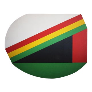 Late 20th Century "#12 Untitled: Geometric Forms" Hard Edge Abstract Oil Painting by Richard Elliott For Sale