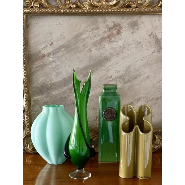 Large, authentic 1970s vase from the "Quadrifoglio" series designed by Pierre Cardin, now impossible to find. The...