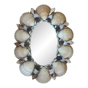 Vintage Oval Seashell Mirror