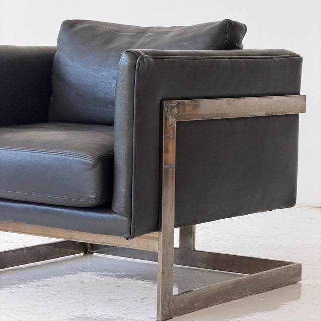Mid-Century Modern No. 989 T-Back Cube Lounge Chair by Milo Baughman for Thayer Coggin For Sale - Image 3 of 5