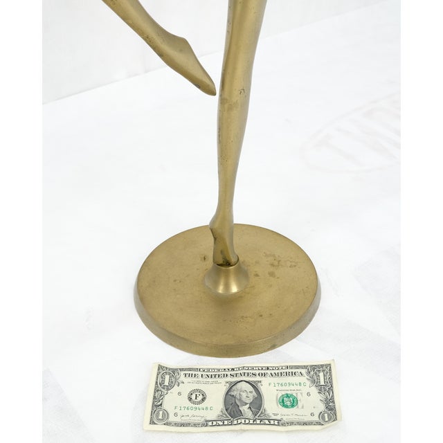 Brass Pair of 3 Foot Tall Solid Brass Ballerina Dancers Sculptures Figurines Statue For Sale - Image 8 of 8