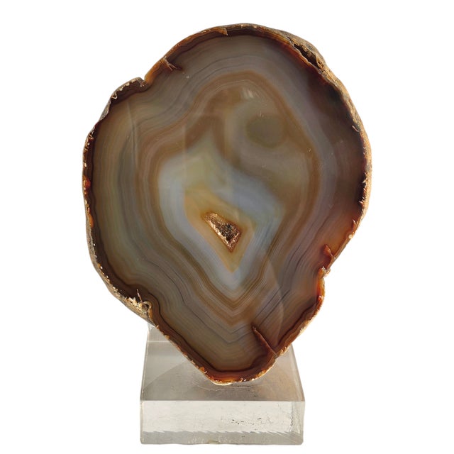 Late 20th Century Natural Polished Agate Quartz Geodes Display Minerals Stones For Sale - Image 5 of 7