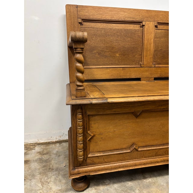 Antique English Oak Settle Bench For Sale In Naples, FL - Image 6 of 8