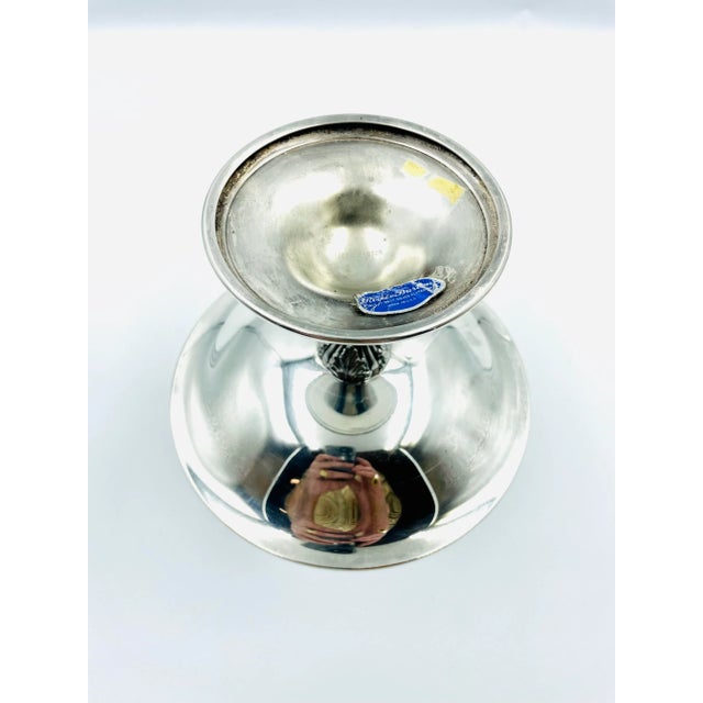 Metal Vintage Reed & Barton Silver Plate & Ruby Red Enamel Pedestal Compote For Sale - Image 7 of 12