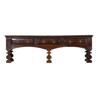 Large 18th Century English Oak Dresser Base, 1780 For Sale