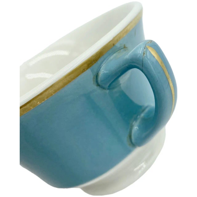 Vintage Fontainebleau Miami Beach Hotel Blue Coffee Cup & Saucer For Sale - Image 4 of 12