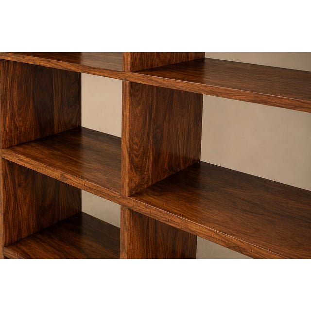 Monumental Brazilian Modern Bookshelf in Solid Rosewood With Storage, Brazil, 1960s For Sale - Image 10 of 18