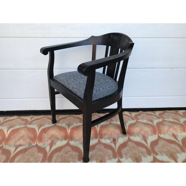 Armchair - Throne Chairs 1920s. Wood. cleaned and reapplied oils as you can see in the pictures. Clean fabric. Dimensions...