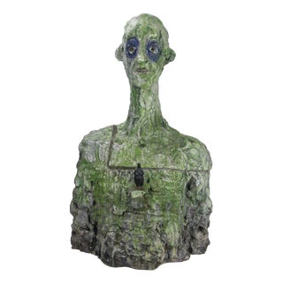 Expresionist Ceramic and Bronze Bust Sculpture by Óscar Aldonza Torres, 2021 For Sale