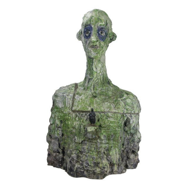 Expresionist Ceramic and Bronze Bust Sculpture by Óscar Aldonza Torres, 2021 For Sale