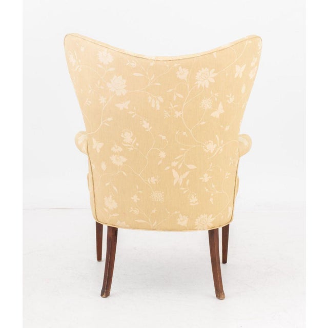 Textile Botanical Print Upholstered Wingback Armchair For Sale - Image 7 of 7