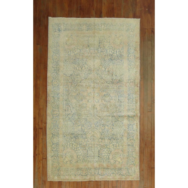 An early 20th century formal Persian Kerman Rug in pastel tones. Measures: 4'6'' x 7'10''