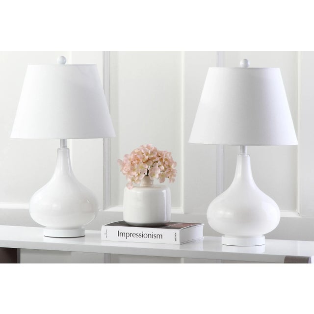 24 Inch H Gourd Glass Table Lamp in White - a Pair For Sale In Philadelphia - Image 6 of 8