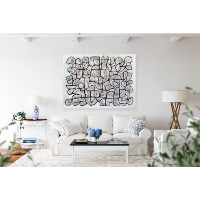 White Rearranging Form - Large Original Contemporary Abstract Painting on Canvas by Harrison Gilman For Sale - Image 8 of 9