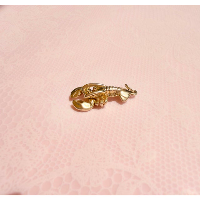 Gold Vintage 14k Articulating Lobster Charm For Sale - Image 8 of 9