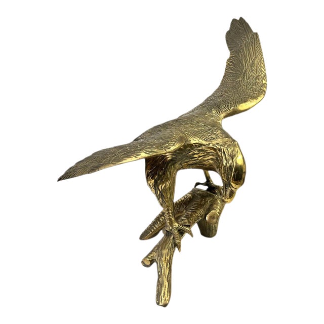 Vintage Brass Perched Eagle For Sale