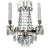 Classic Empire Style Nickel Wall Sconce With Crystals For Sale