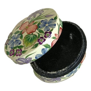 1900s Floral Painted Lacquer Box For Sale