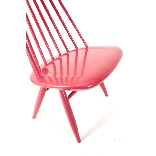Wood Pink-Colored Mademoiselle Armchair by Ilmari Tapiovaara for Asko, 1950s For Sale - Image 7 of 18