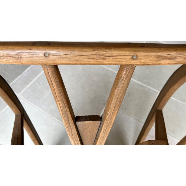 Circa 1920 Solid Hickory Wood & Metal Transport Sled With Moveable Pull Handle For Sale - Image 14 of 18