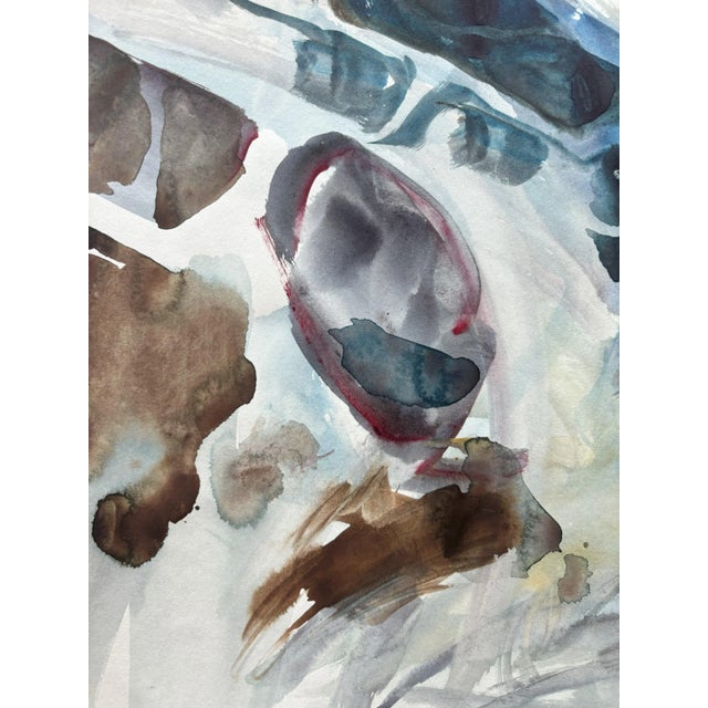 1970s Jack Meanwell Abstract Landscape Painting, Watercolor For Sale - Image 4 of 4