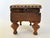Here is a beautiful, primitive antique needlepoint footstool with turned wood feet and nailhead upholstery trim. This...