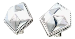 1990s Pair of Lagos Estate Clip on Earrings Sterling Silver