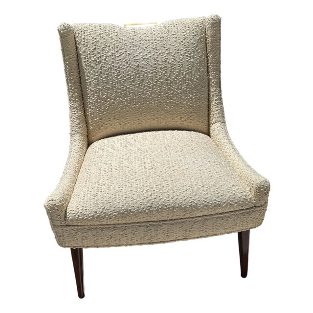 Vintage Harvey Probber Attributed Lounge Chair With Brass Handle Pull For Sale
