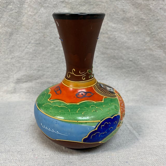 Japanese Satsuma Hand Panted Vase For Sale In Sacramento - Image 6 of 12