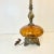 Mid 20th Century Mid Century Boho Chic Arts & Crafts Amber Glass and Brass Table Lamp For Sale - Image 5 of 10