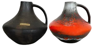 Fat Lava Pottery Vases by Heinz Siery for Carstens Tönnieshof, Germany, 1970s, Set of 2