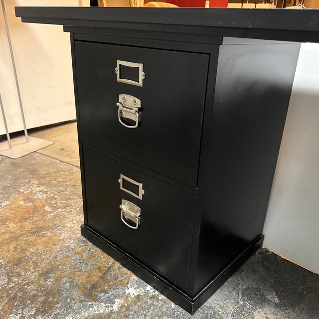 2010s Pottery Barn Black Bedford Desk For Sale - Image 5 of 12