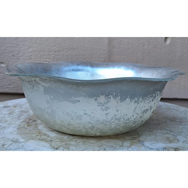 Turkish Vintage Nordstrom Turkish Silver Leaf Style Decorative Bowl - Medium Scale For Sale - Image 3 of 12